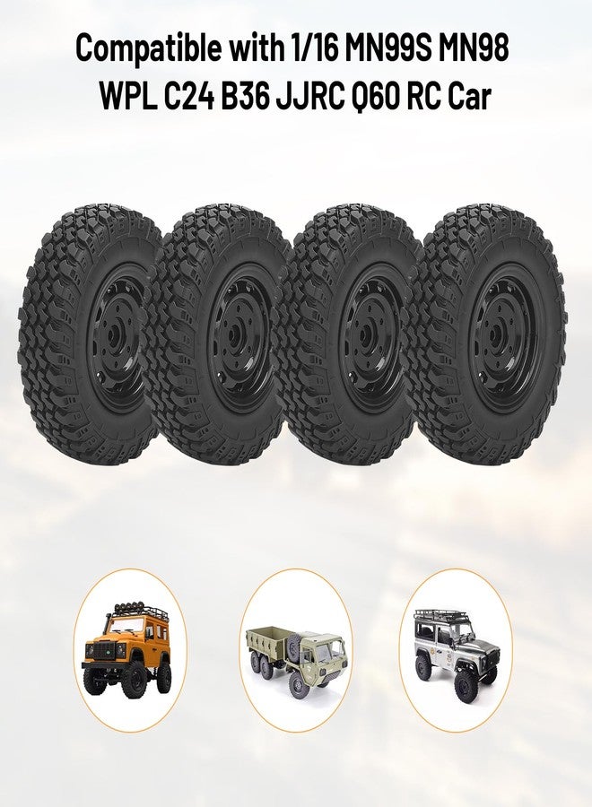 daitoku RC Wheels and Tires, daitoku 5mm Hex Off-Road RC Car Tires for MN99S MN98 1/16 WPL C24 B36 JJRC Q60 - Image 3